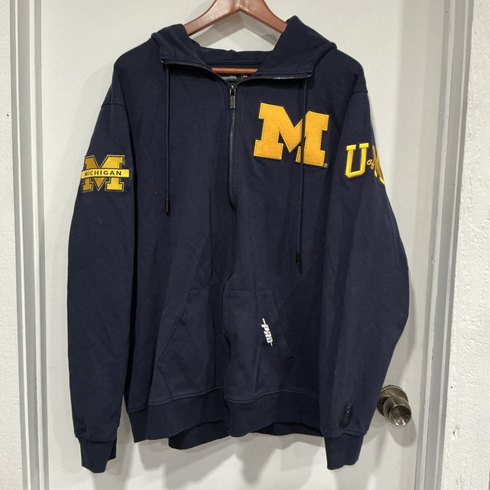 University Of Michigan Wolverines Pro Standard Classic Zip Up Hoodie, Men's 2XL